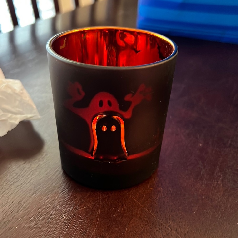 Yankee Candle flicker ghost halloween candle holder